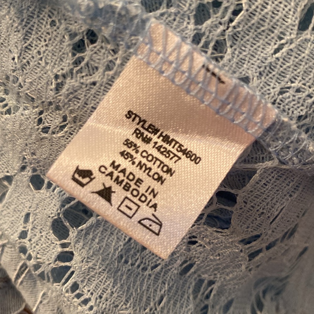 Haute Monde Light Blue Lace Blouse - Picture 11 of 11